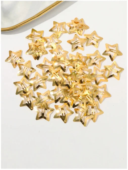 Star Hair Clips For Party Non Slip Snap Barrettes Set