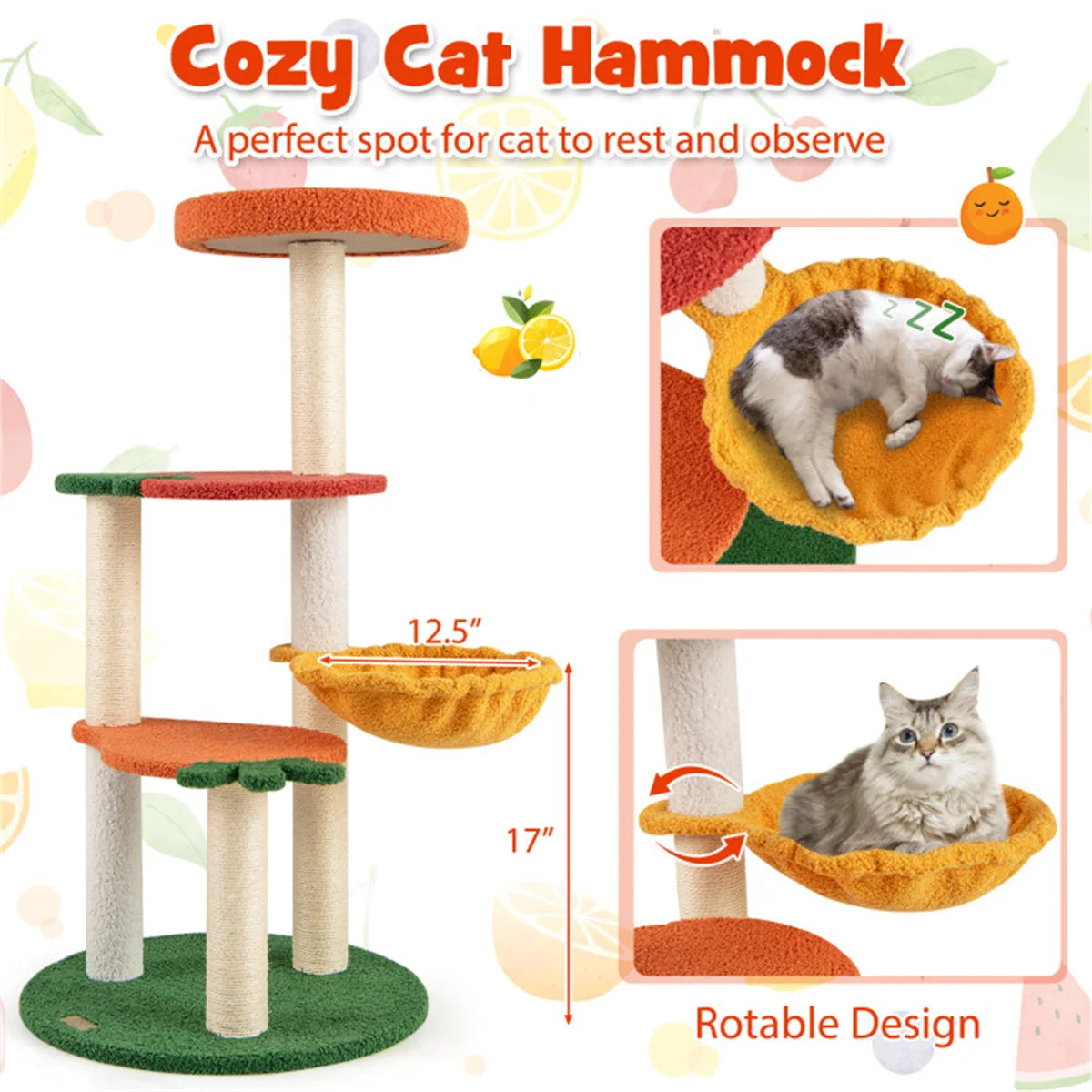 Four Layer Cat Tree Villa And Interactive Play Rest Center