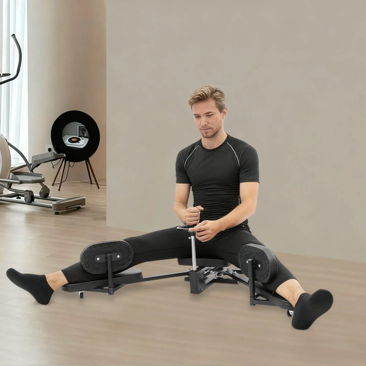 Leg Stretcher, 0-210° Adjustable Leg Split Machine, Heavy Duty Leg Stretching Trainer, Leg Spreader Load 100kg for Home Gym Yoga