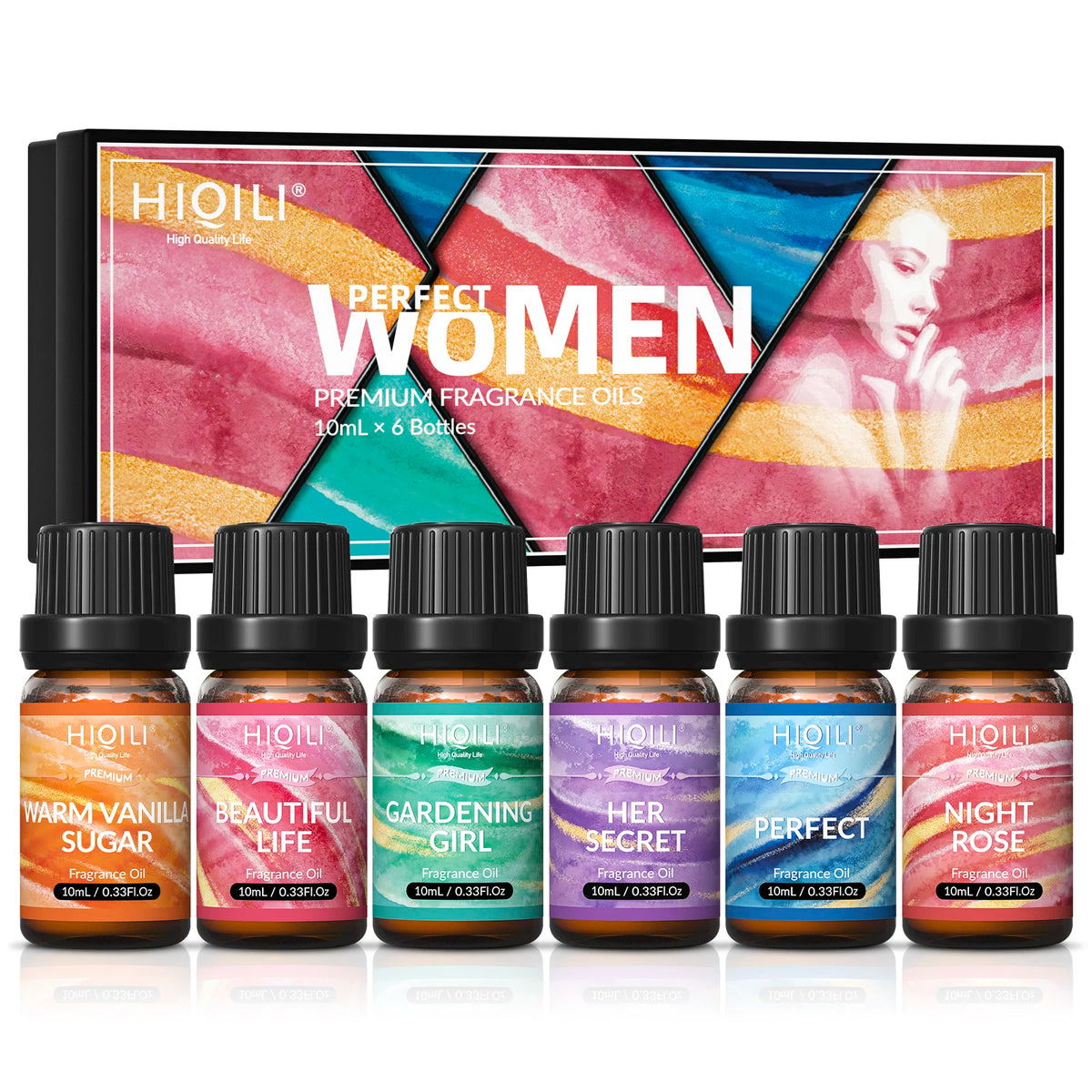 HIQILI Fragrance Oil Set 6 Piece Pure Perfume Oils For Diffuser