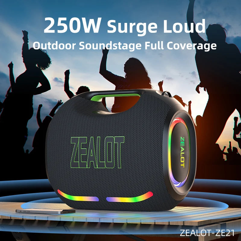 ZEALOT ZE21 250W Wireless TWS Subwoofer Bluetooth Speaker