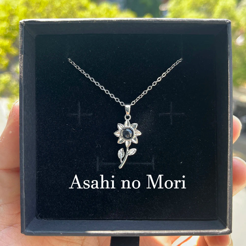 Custom Photo Projection Necklace With Stainless Steel Chain Heart Pendant
