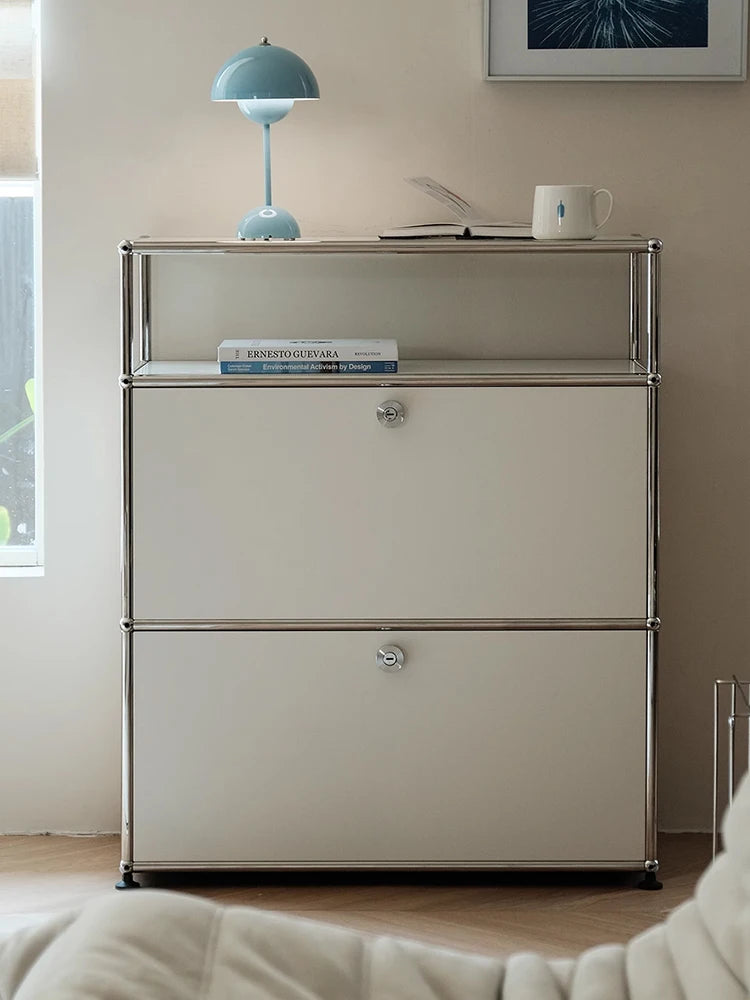 Bigcityfur Metal Corner TV Stand Storage Display Cabinet Modern