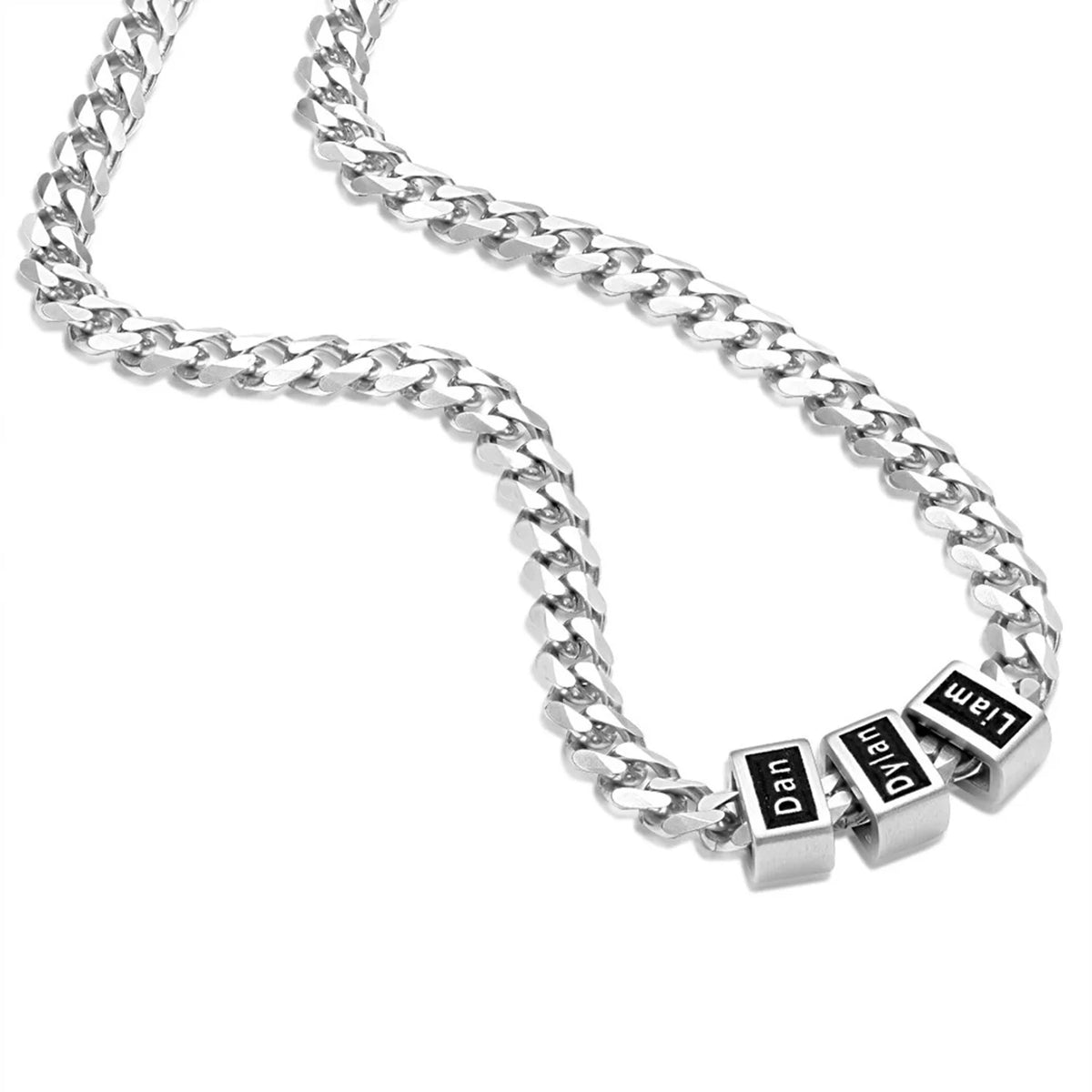 QitianCN Family Name Necklace For Dad With Kids Names