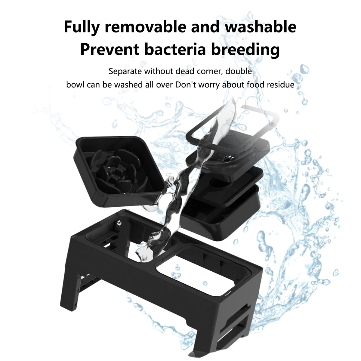 TWISTER.CK 3 In 1 Stainless Steel Slow Feed Water Bowl For Dogs