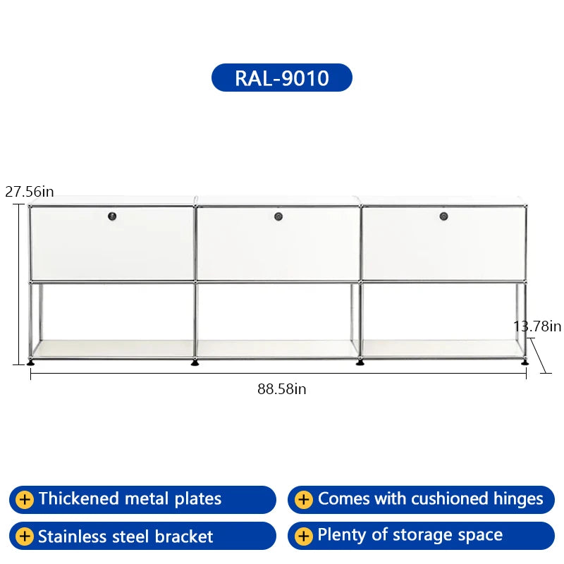Bigcityfur Metal Corner TV Stand Storage Display Cabinet Modern
