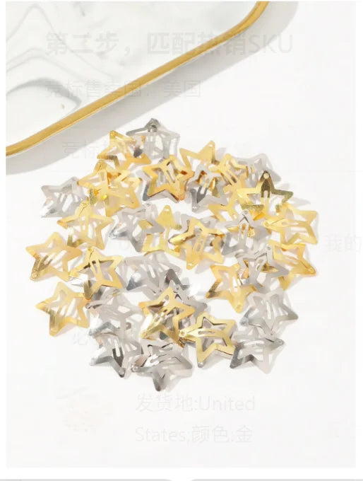 Star Hair Clips For Party Non Slip Snap Barrettes Set