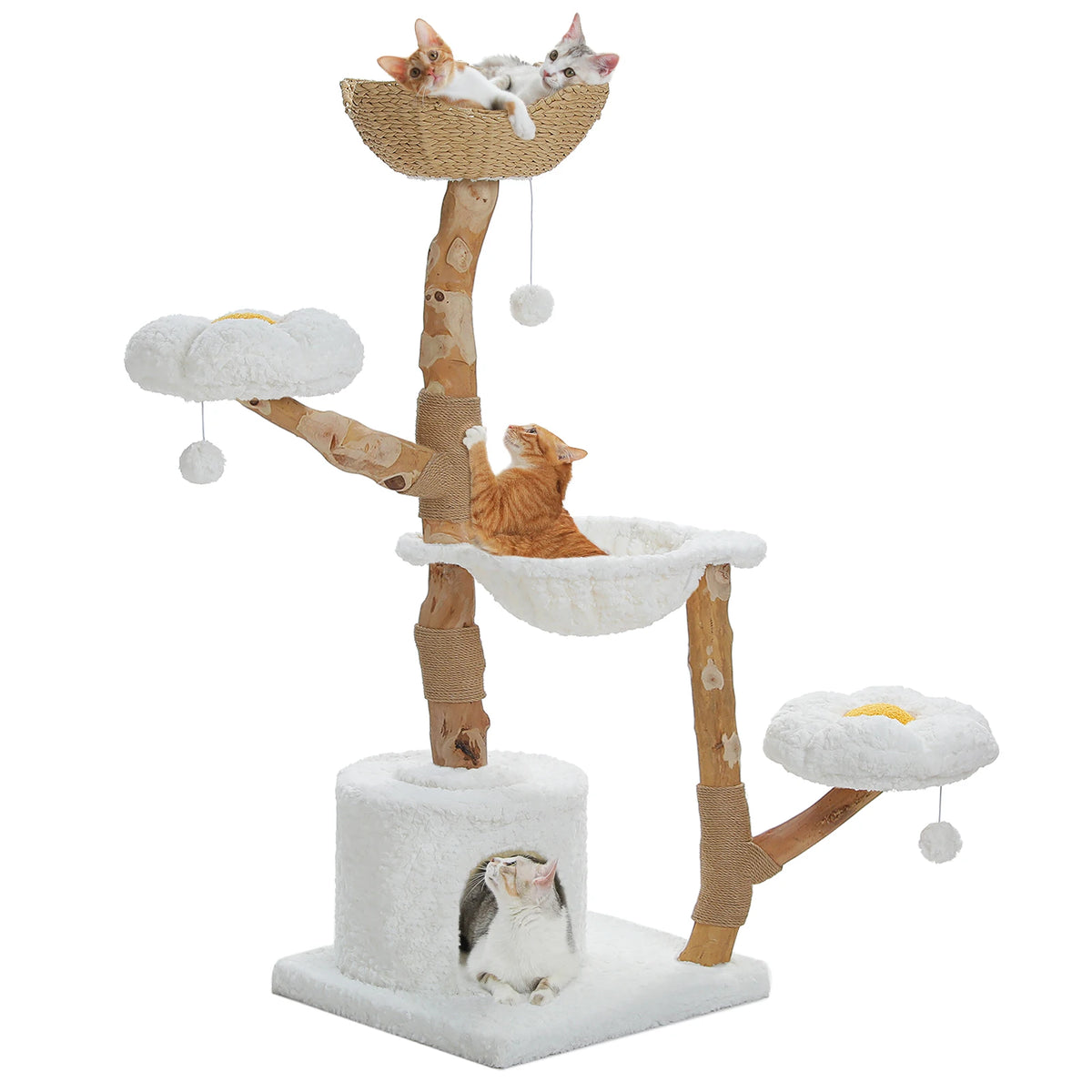 PAWZ Road Cat Tree Tower With Sisal Post And Basket