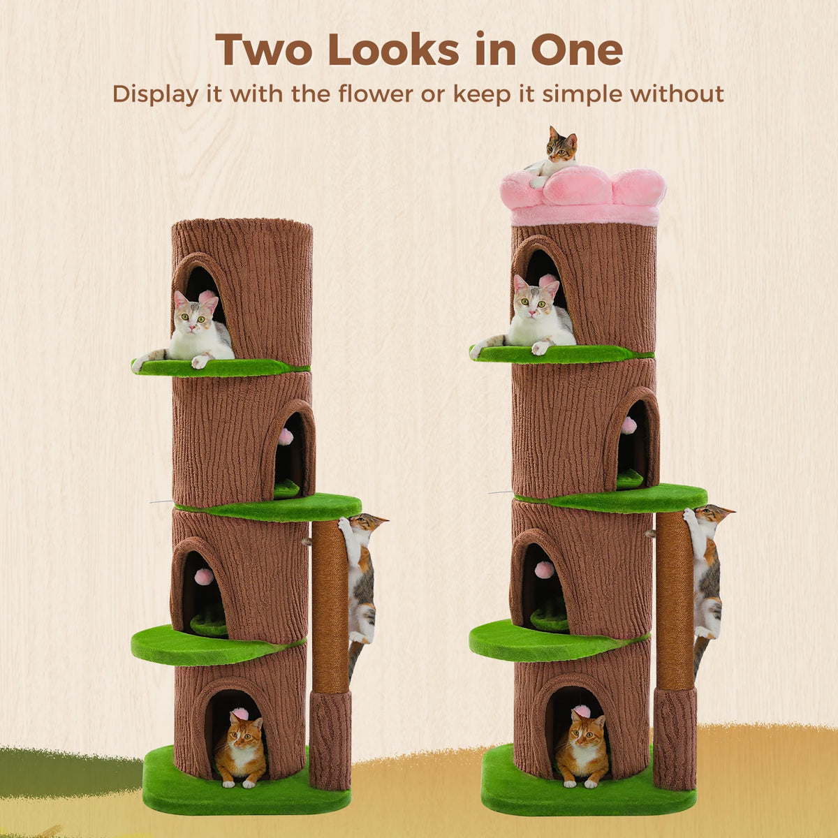 PAWZ Road Indoor Cat Tree Featuring Condos And Scratching Post