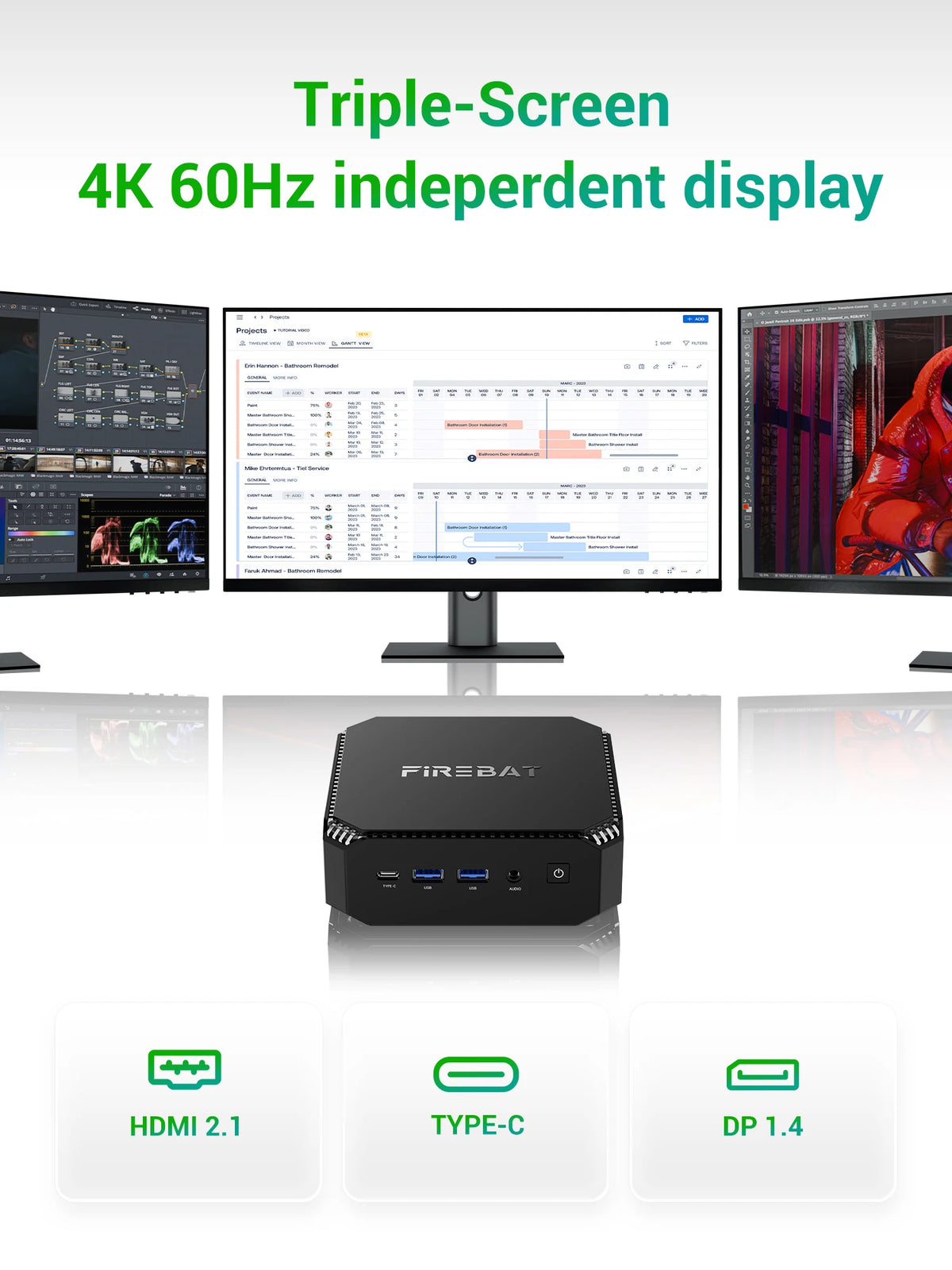 Firebat A6 Mini PC Featuring R7 Processor 16GB Ram Ssd