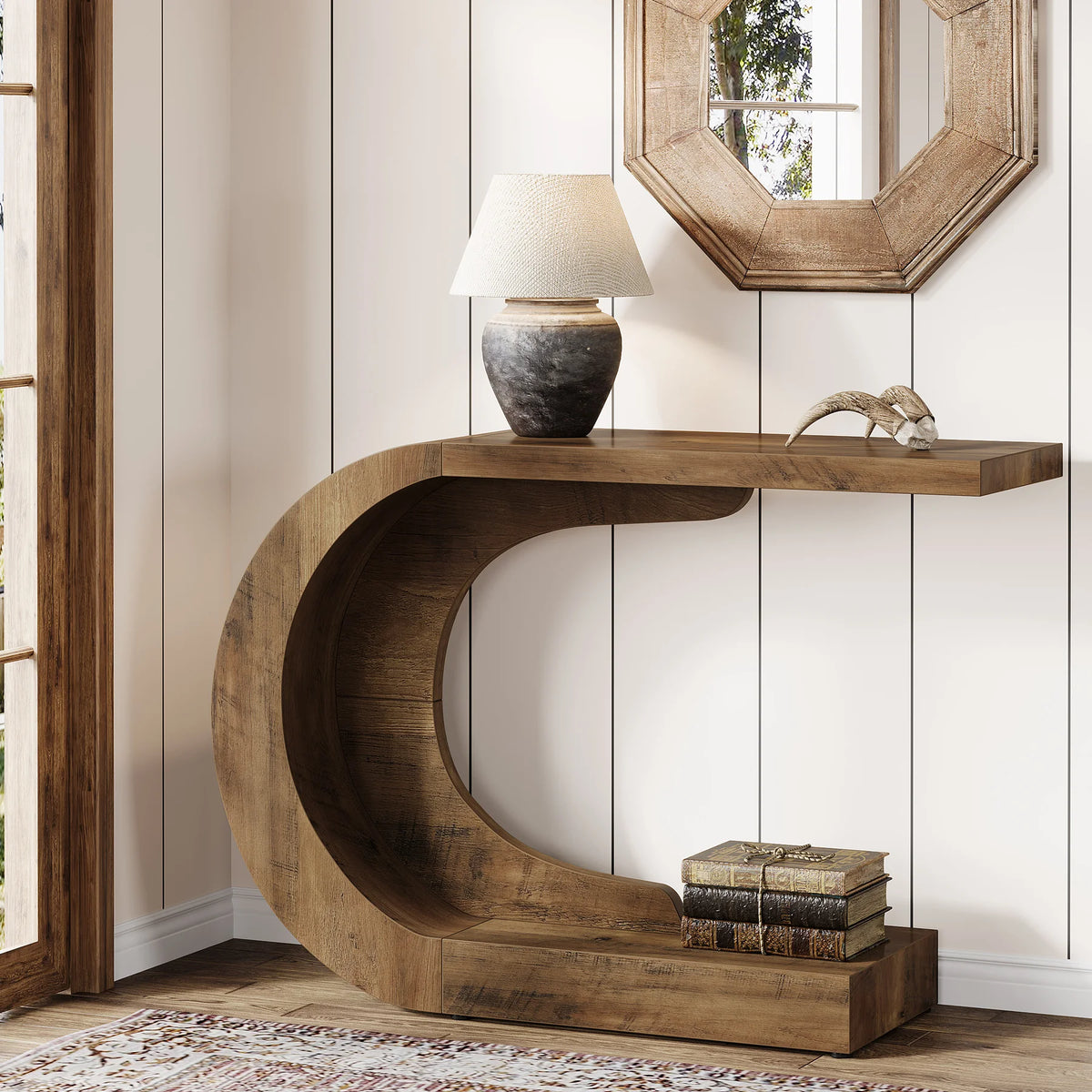 Tribesigns Mid Century Modern Wooden Console Table For Entryway