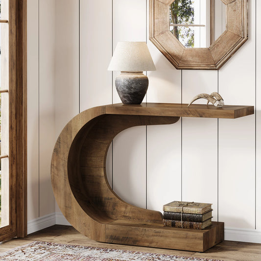 Tribesigns Mid Century Modern Wooden Console Table For Entryway