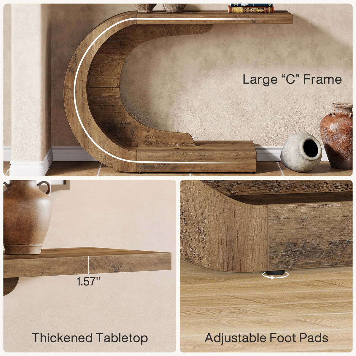 Tribesigns Mid Century Modern Wooden Console Table For Entryway