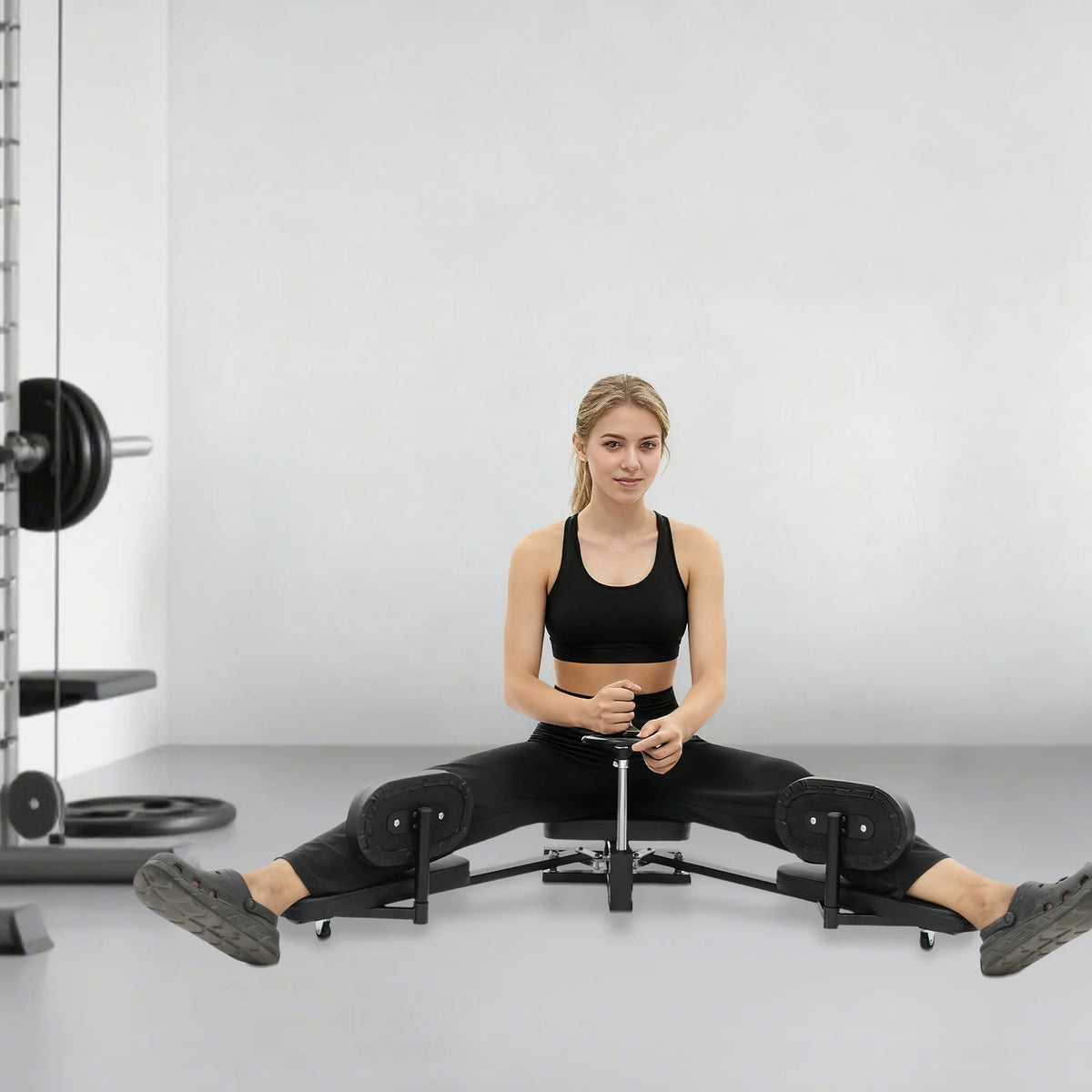 Leg Stretcher, 0-210° Adjustable Leg Split Machine, Heavy Duty Leg Stretching Trainer, Leg Spreader Load 100kg for Home Gym Yoga