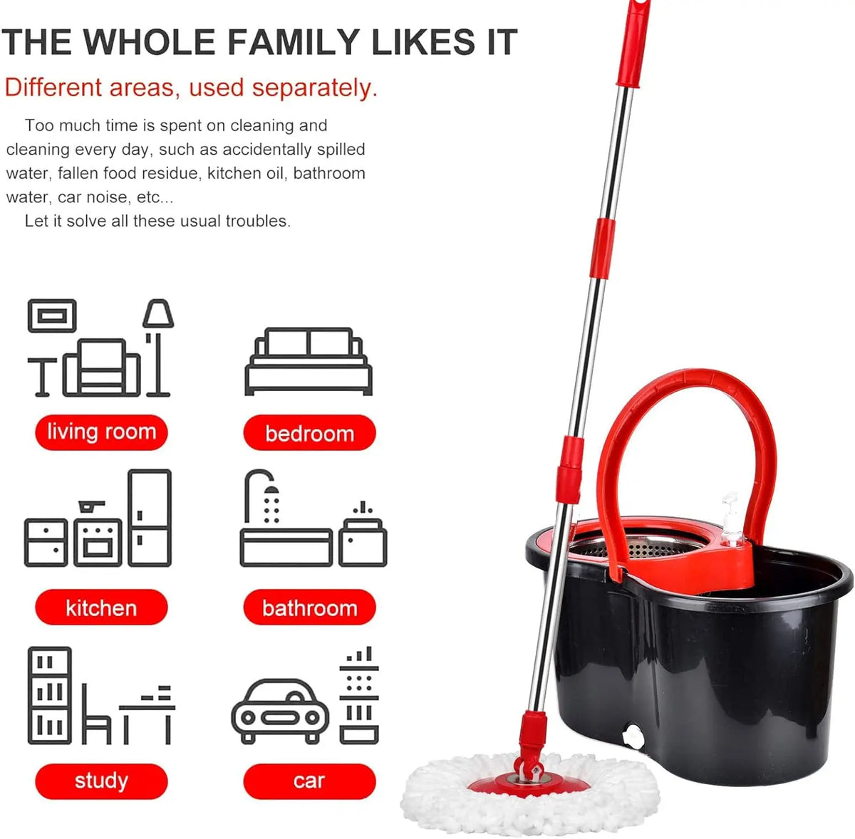 Zhejiang Spin Mop Bucket Set With Wring System Microfiber Heads