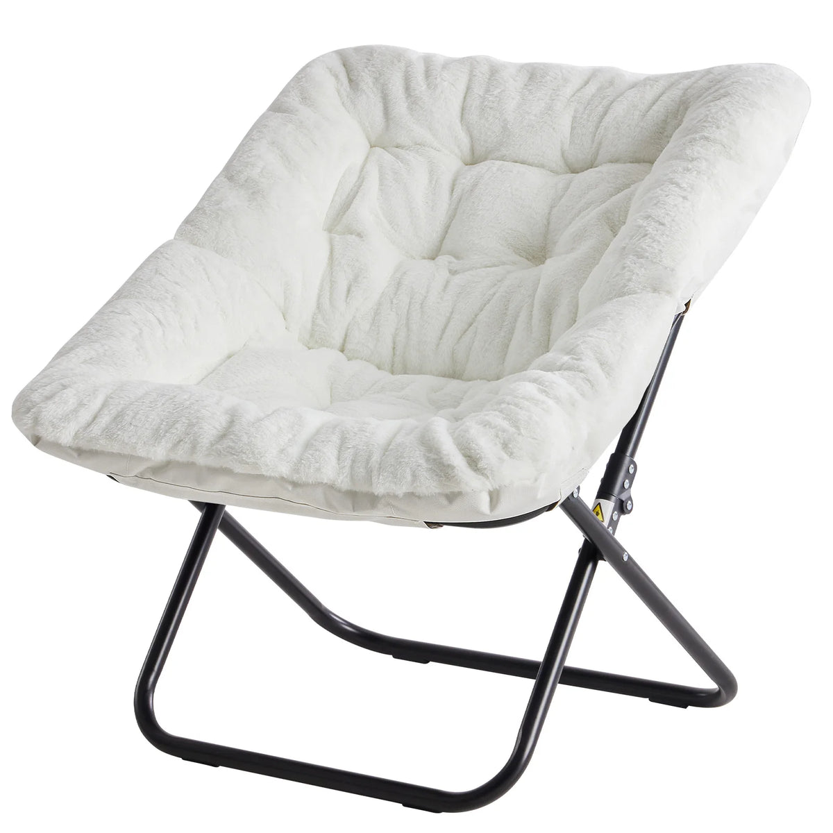 JHK Folding Lounge Saucer Chair With Padded Metal Frame