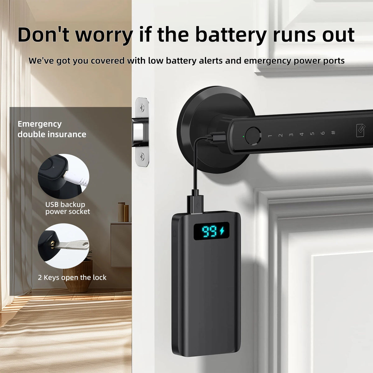 Viladepot Smart Fingerprint Door Lock With App Control Keypad