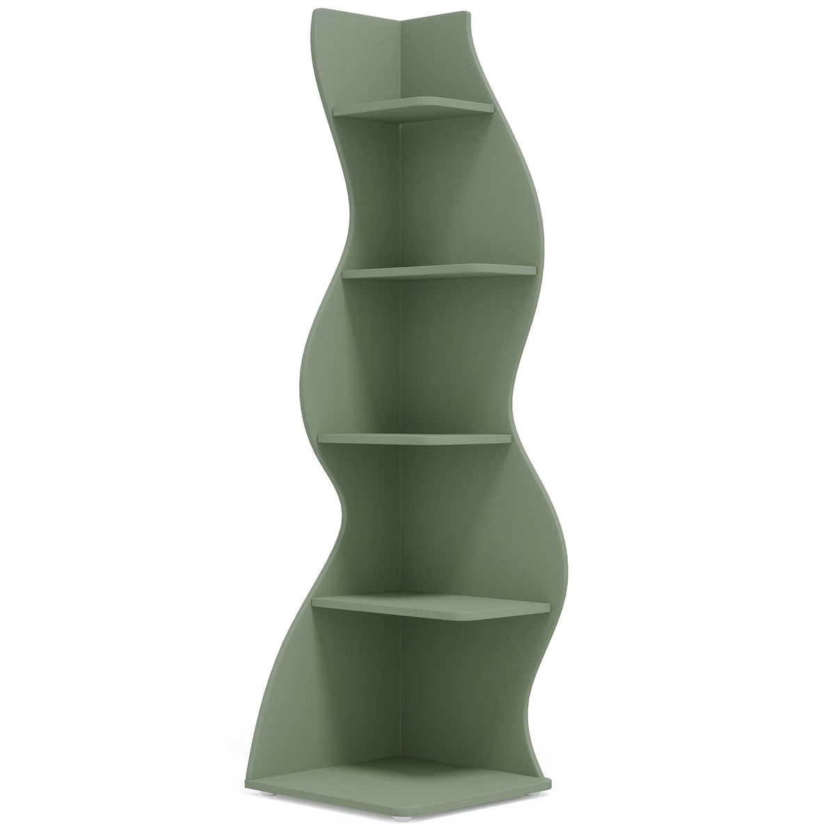 Tribesigns Modern Wooden Five Tier Corner Storage Shelf Plant Stand Bookcase