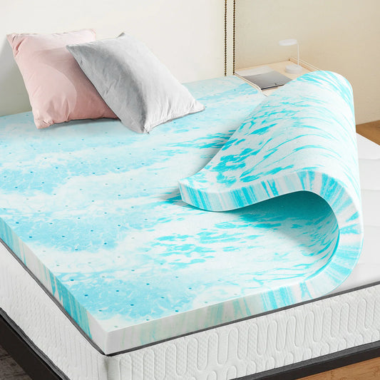 JHK Gel Memory Foam Mattress Topper Cooling Soft Breathable Bedroom