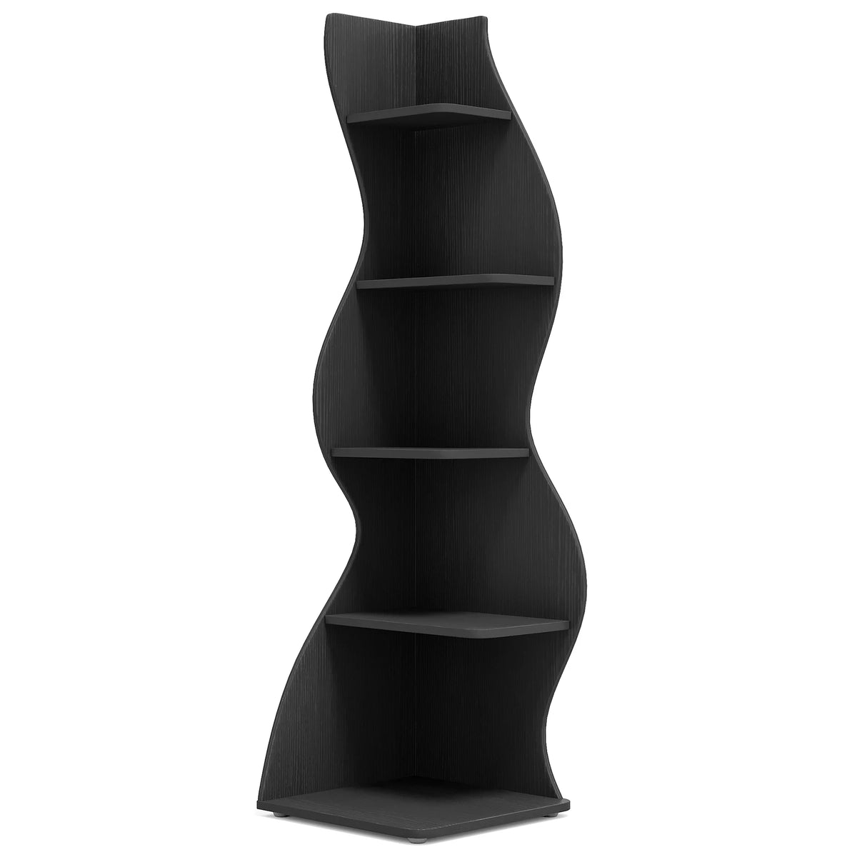 Tribesigns Modern Wooden Five Tier Corner Storage Shelf Plant Stand Bookcase