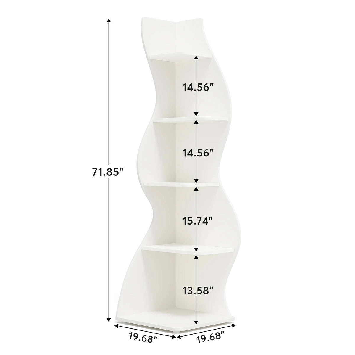 Tribesigns Modern Wooden Five Tier Corner Storage Shelf Plant Stand Bookcase