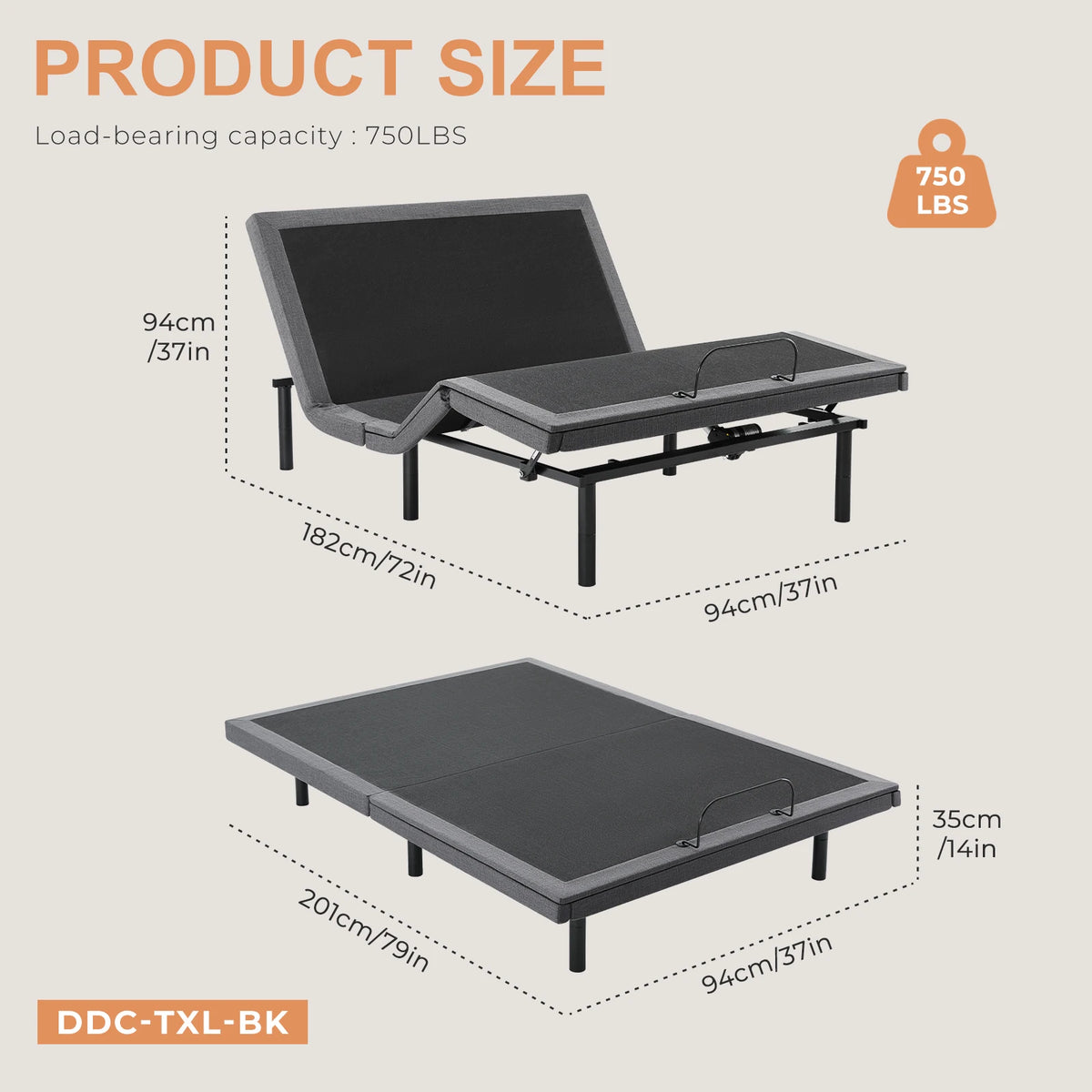 Jhk Electric Zero Gravity Adjustable Bed Frame With Usb Ports