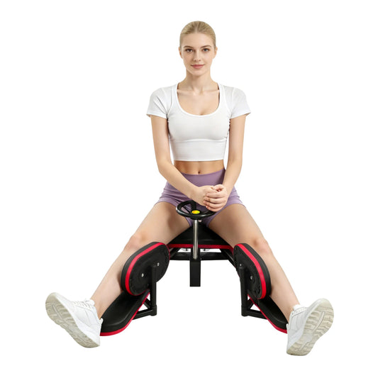 Leg Stretcher, Stretching Training Machine, 180° Adjustable Fitness Trainer, Load-Bearing 120kg, Red Border Black Style
