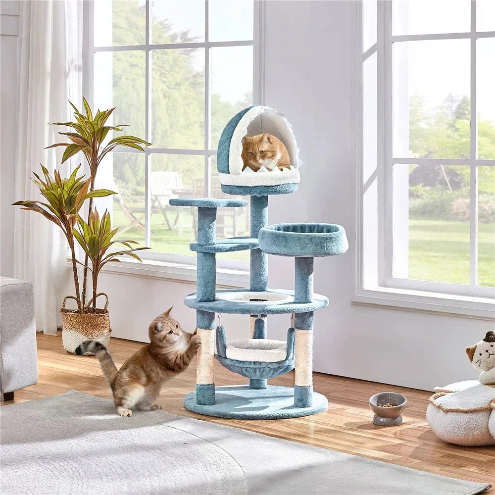 Butterslay Indoor Cat Tree With Sisal Scratching Posts Hammock