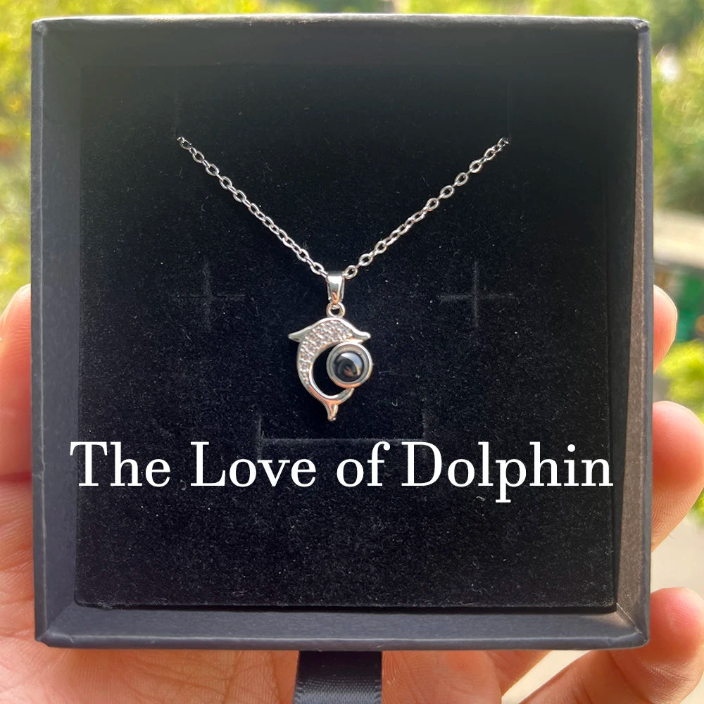 Custom Photo Projection Necklace With Stainless Steel Chain Heart Pendant
