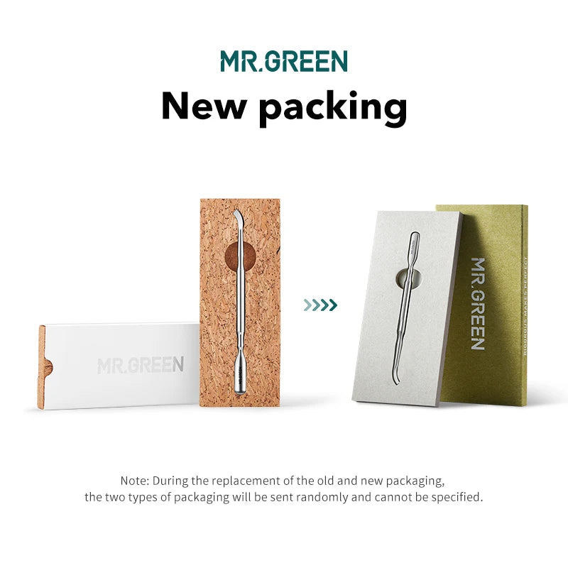 MR.GREEN Cuticle Pusher Double Ended Nail Tool Stainless Steel