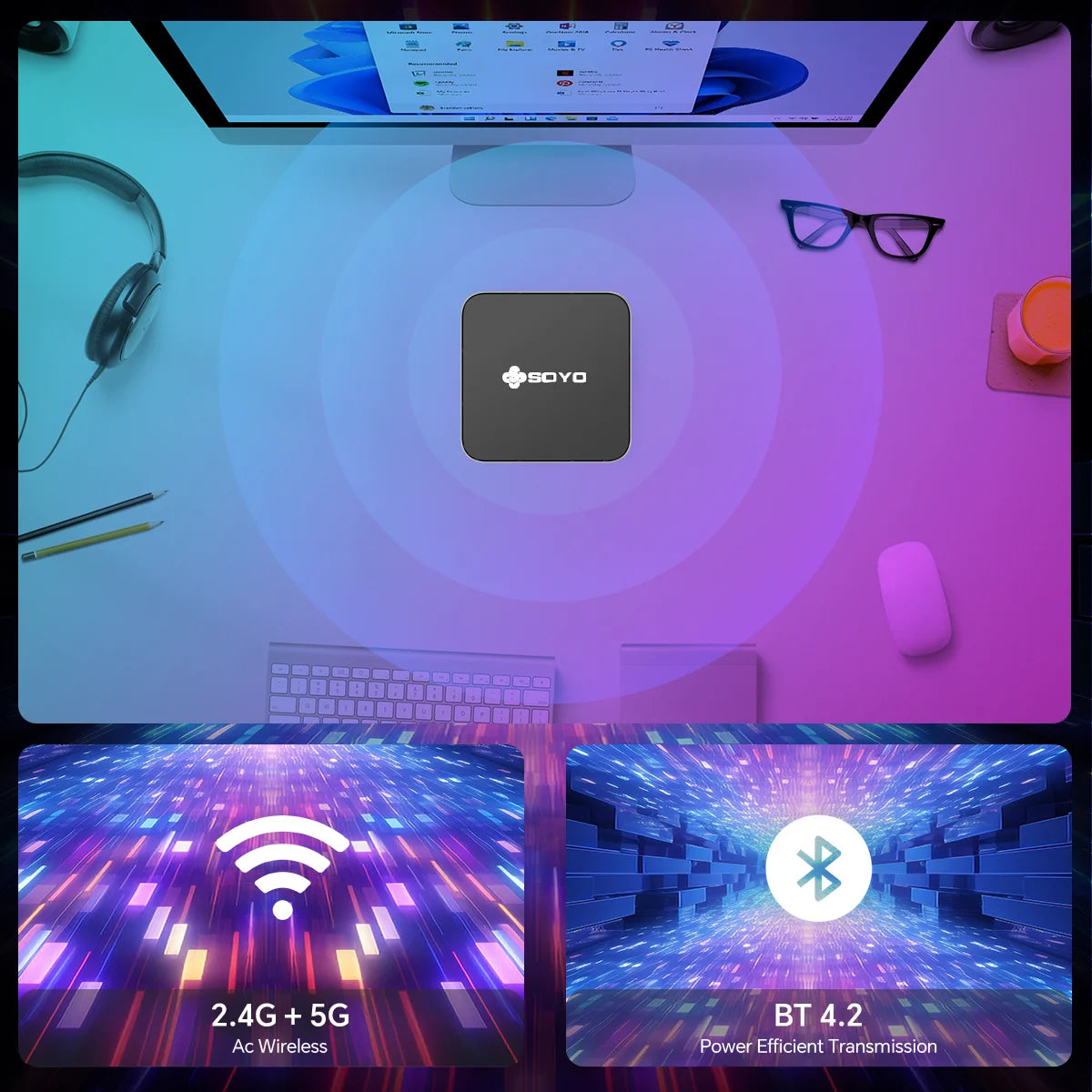 SOYO Mini PC Intel Core i7 Home Office Desktop Computer