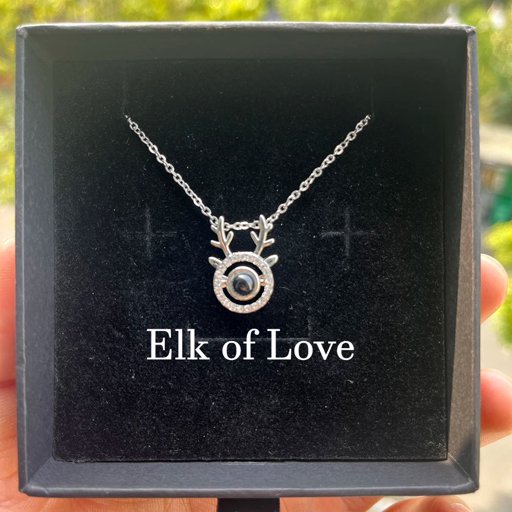 Custom Photo Projection Necklace With Stainless Steel Chain Heart Pendant