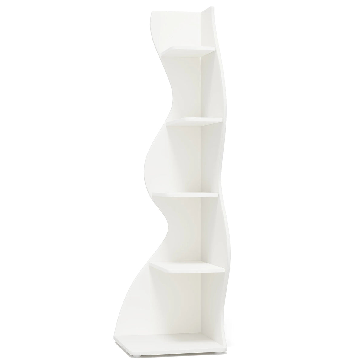 Tribesigns Modern Wooden Five Tier Corner Storage Shelf Plant Stand Bookcase