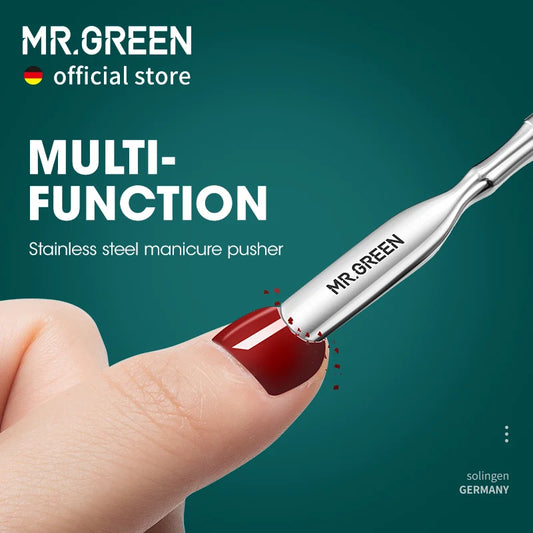 MR.GREEN Cuticle Pusher Double Ended Nail Tool Stainless Steel