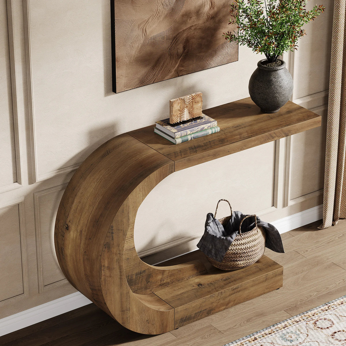 Tribesigns Mid Century Modern Wooden Console Table For Entryway