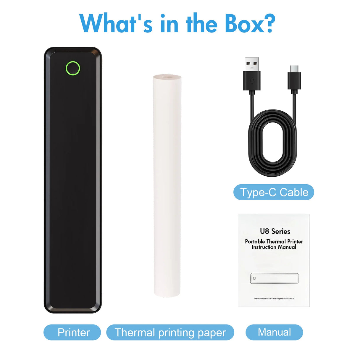 TakeYou Portable Wireless Inkless Thermal Printer Label Maker For Travel