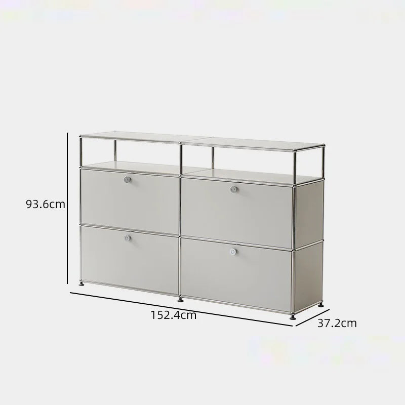 Bigcityfur Metal Corner TV Stand Storage Display Cabinet Modern
