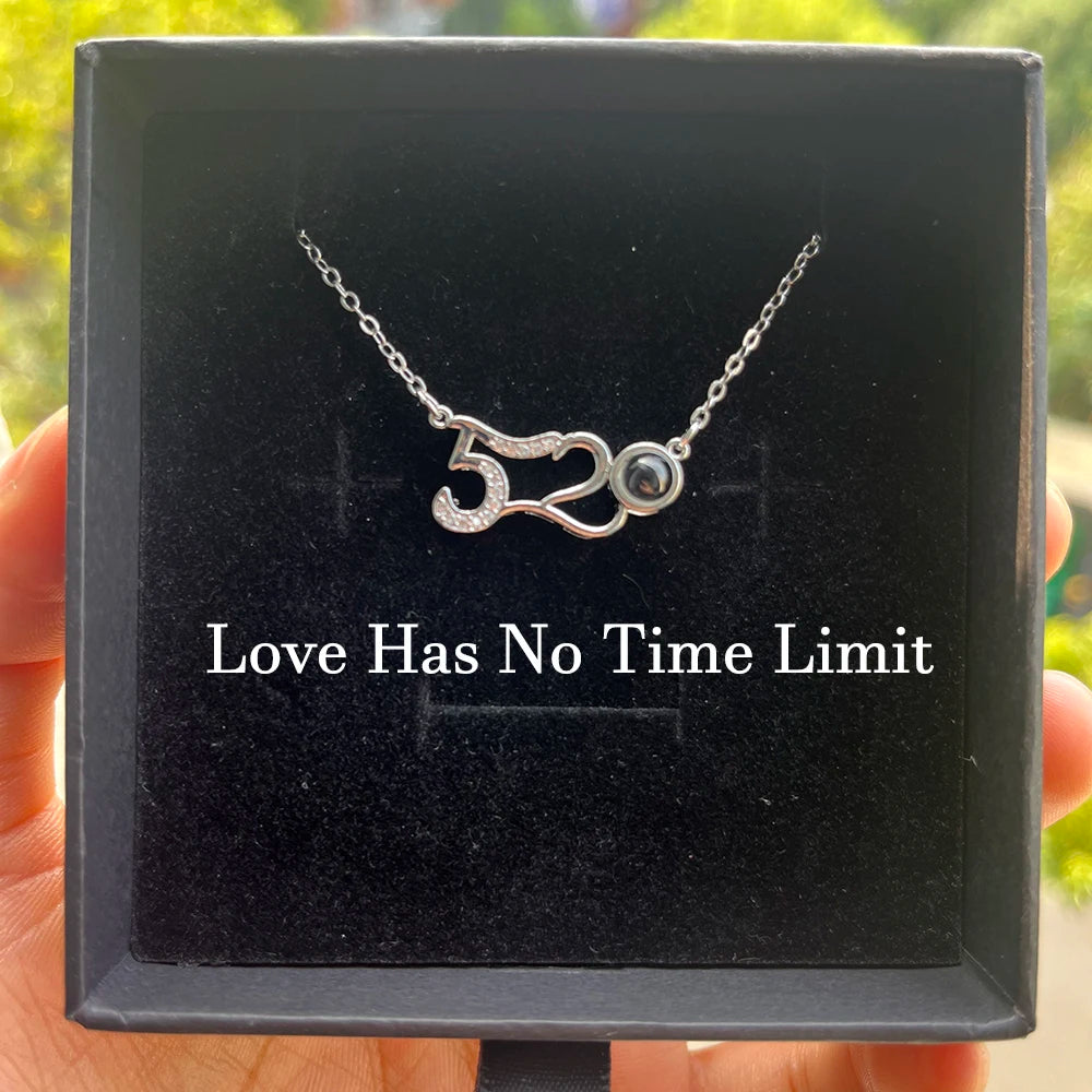 Custom Photo Projection Necklace With Stainless Steel Chain Heart Pendant