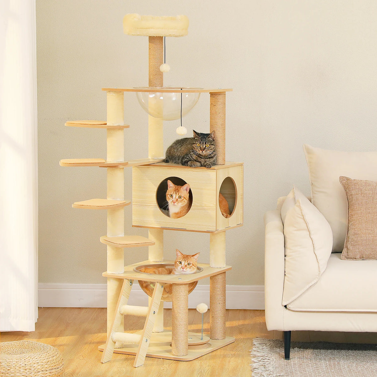 Pawz Multi Level Indoor Cat Tree Tower With Scratching Posts
