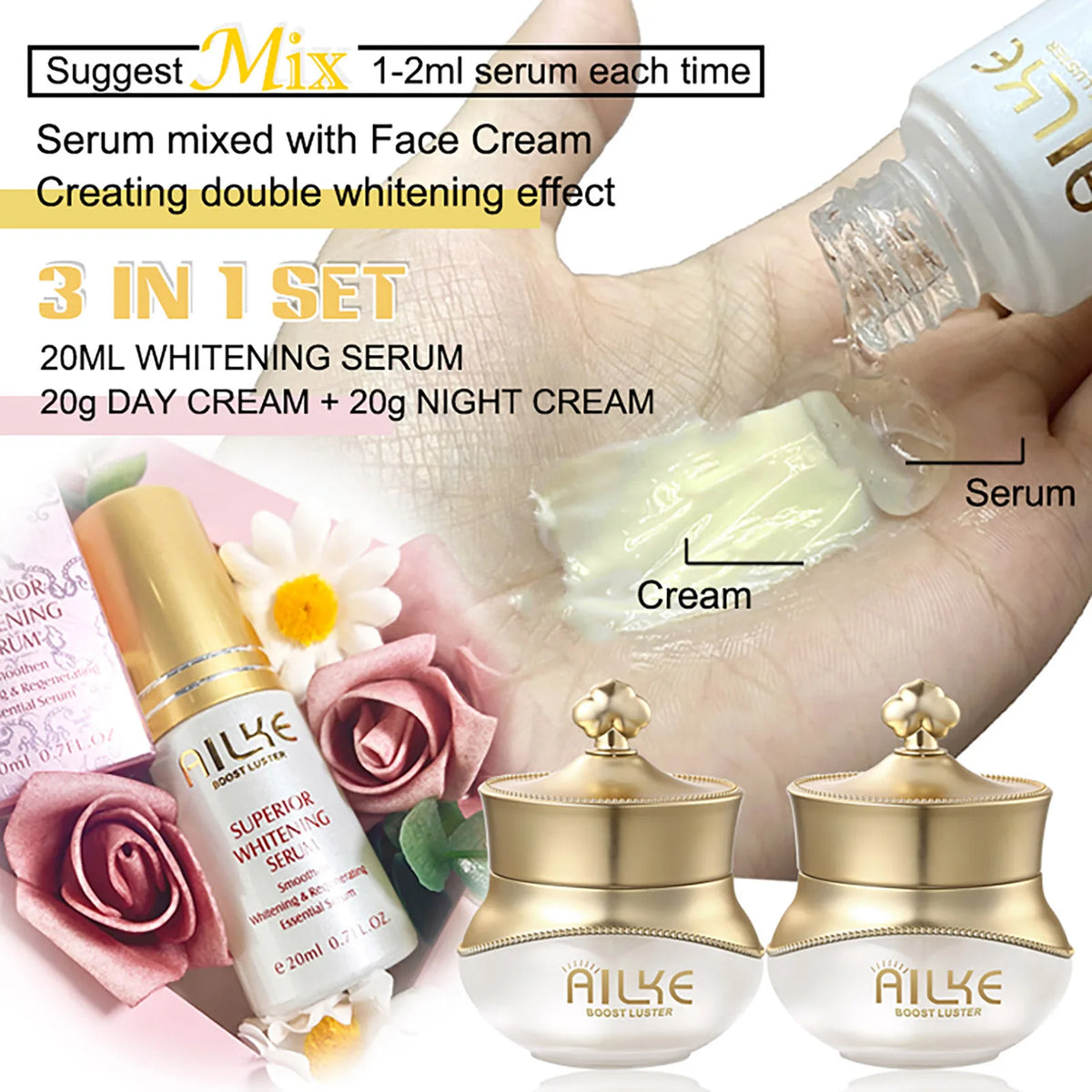 KYLIEFIT Whitening Anti Aging Face Cream Set With Collagen